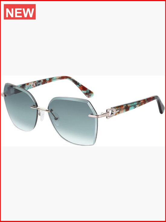 Geometric Diamond Cutting Oversized Rimless Sunglasses UV400 Protection main image 6